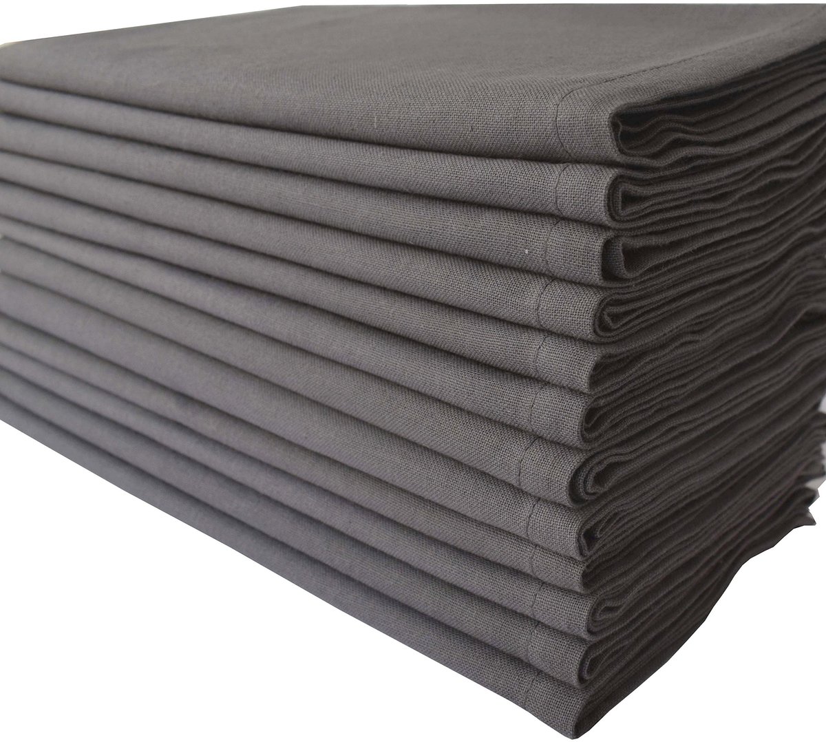 Omgoods - Set van 12 Luxe Katoenen Dinner Servetten - 20 Inch Charcoal Kleur
