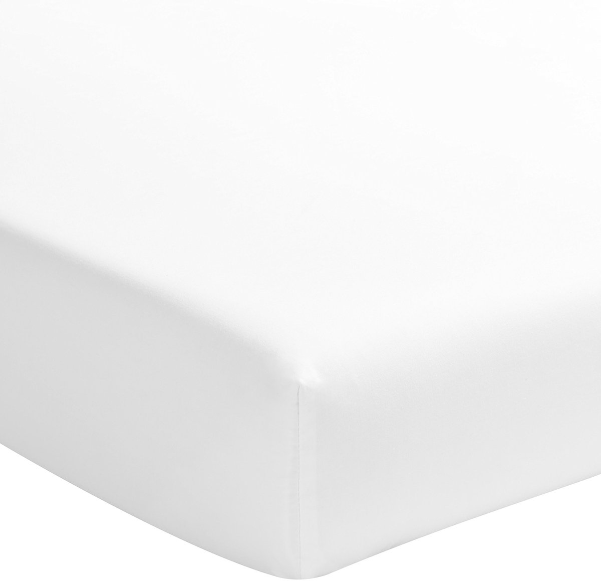 Omgoods - Triumph Line Fitted Sheet - 120 x 190 cm - Katoen Satijn, Wit