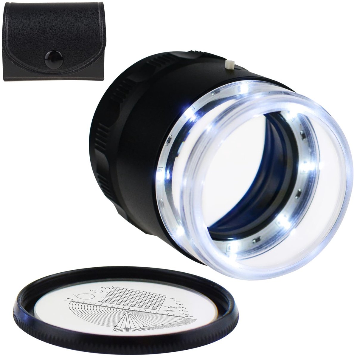 Omgoods - Magnifier Juweliersloep met UV Licht en Triplet Lens - 10X Vouwbare Vergrootglas voor Edelstenen