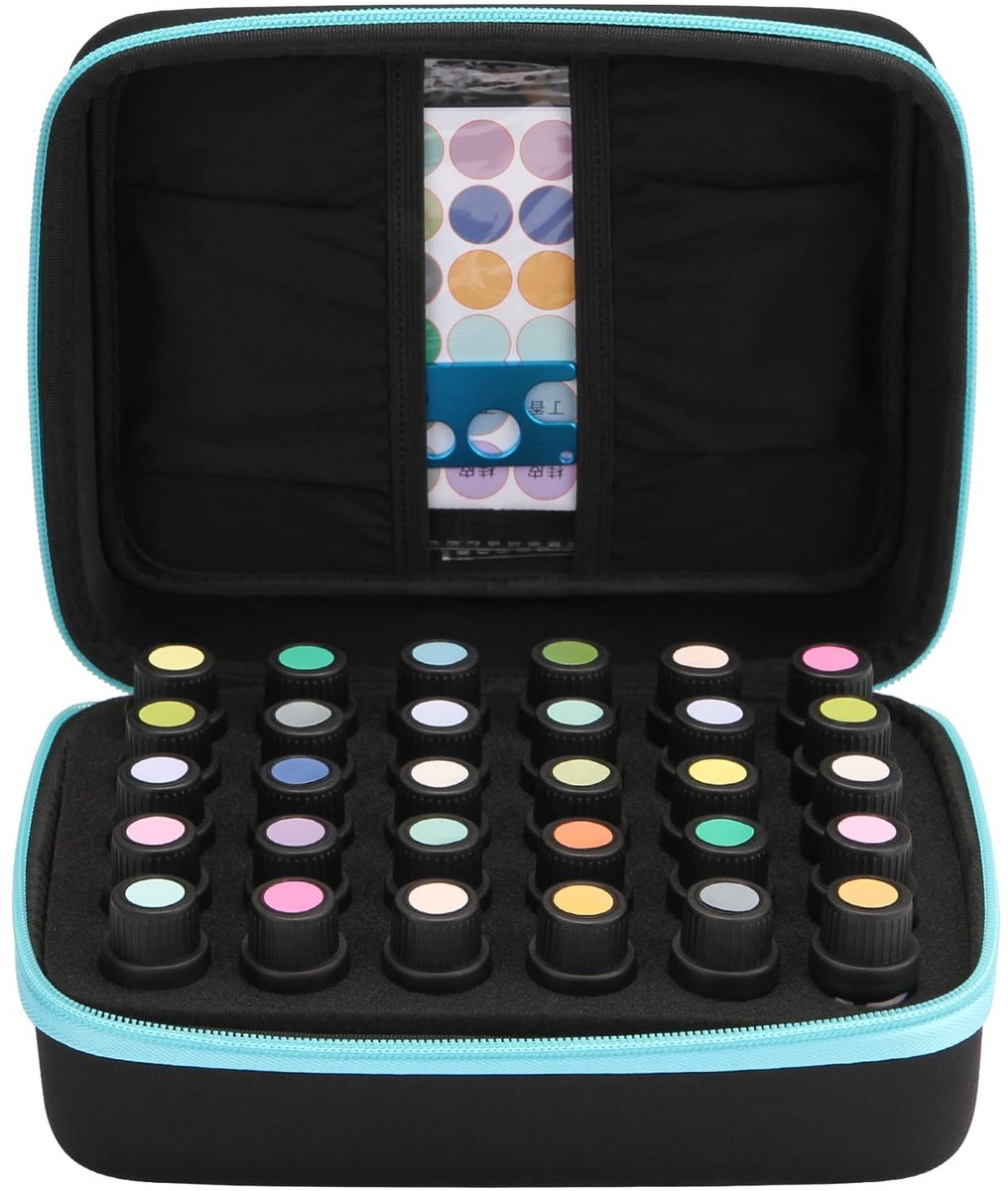 Omgoods - Fitnate Pencil Case voor Essentiële Oliën - Reis Etui met Labels en Flesopener