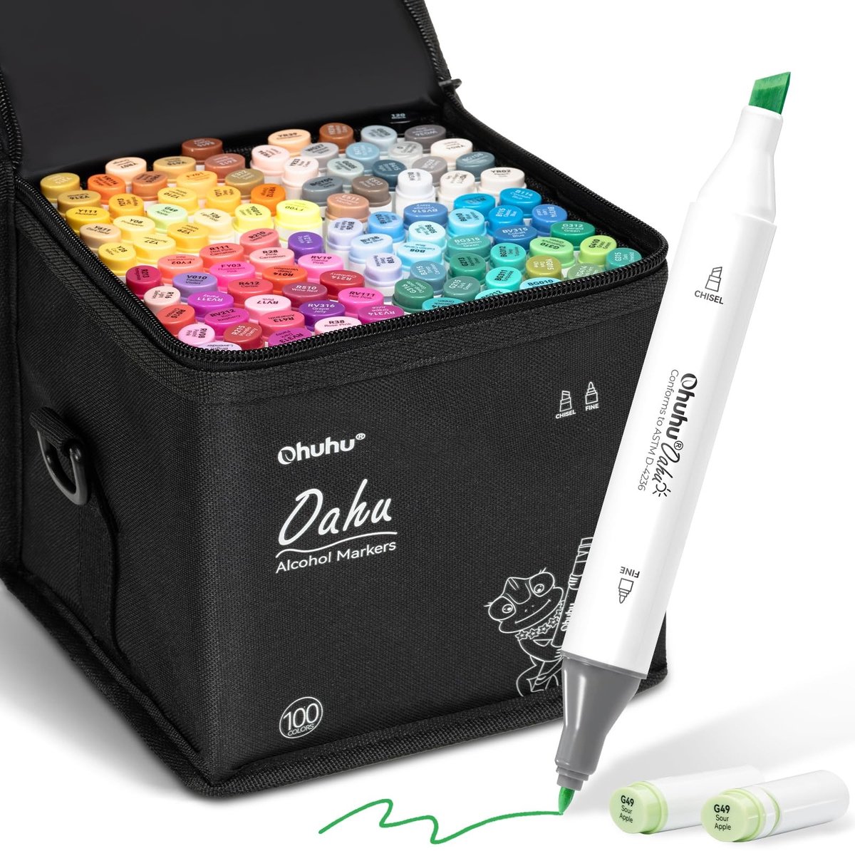 Omgoods - Alcohol Markers Set - 100 Kleuren voor Creatieve Tekenaars