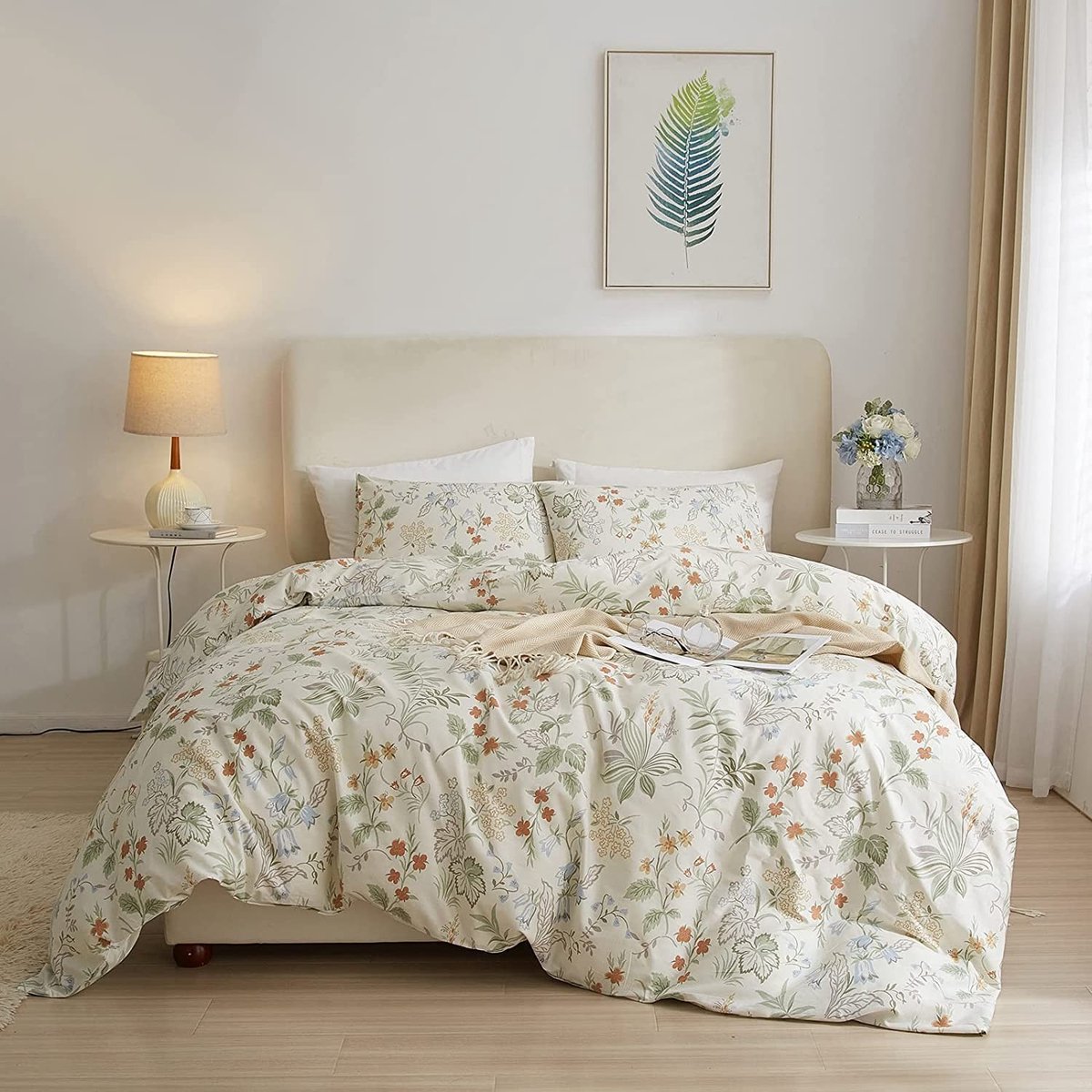 Omgoods - Vintage Bloemen Beddengoedset van 100% Katoen voor Koningin