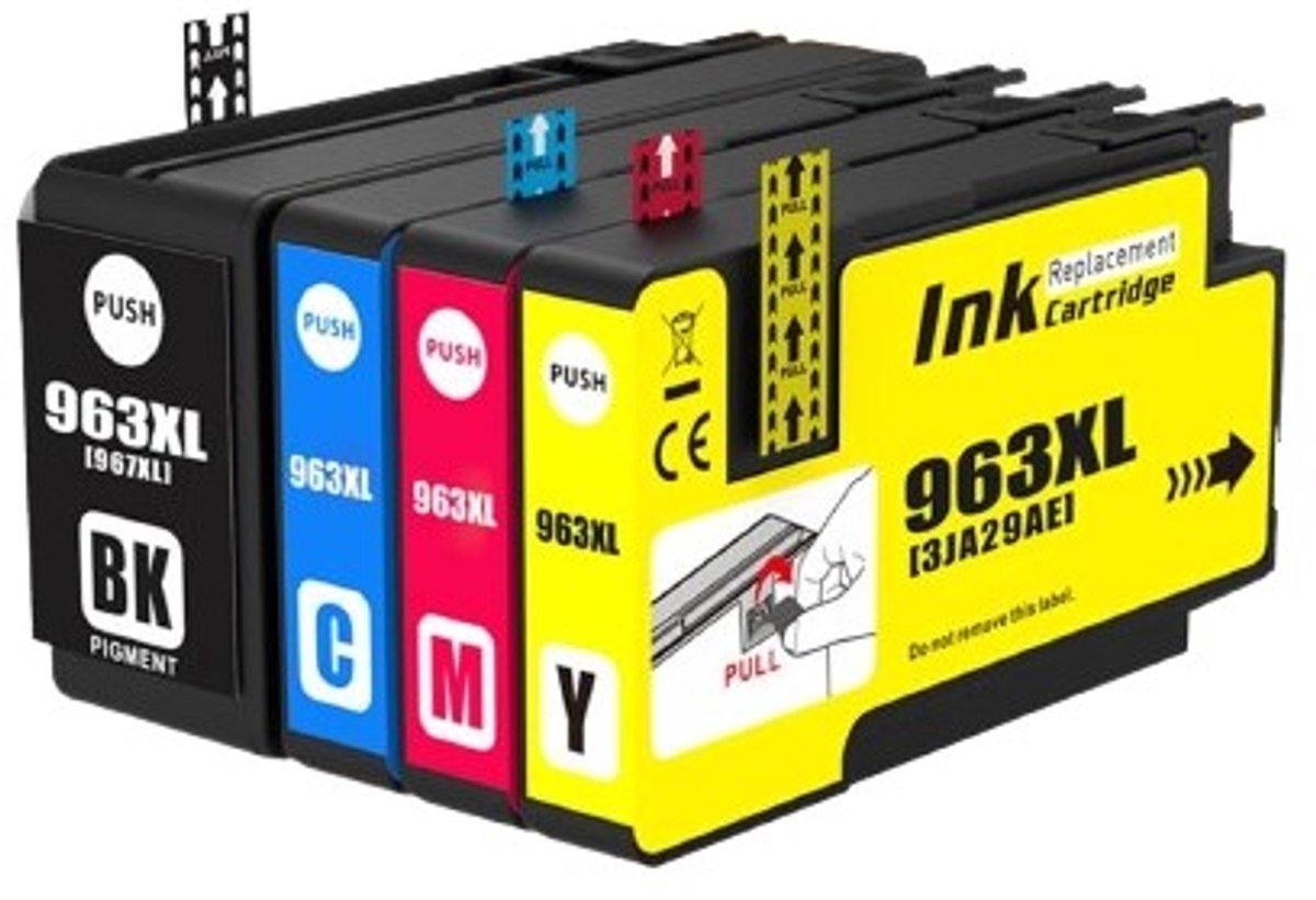 Inktcartridges Geschikt voor HP 963 / 963XL | Multipack van 4 stuks Geschikt voor HP OfficeJet Pro 9010e, 9012e, 9013e, 9014e, 9015e, 9016e, 9018e, 9019e