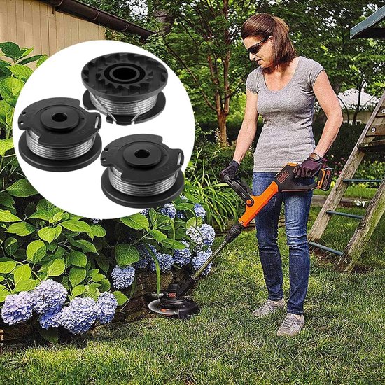 Trimmer Spoel Set - Geschikt voor Bosch Art 23 SL en Art 26 SL - 3 Spoelen + 1 Kap - Grastrimmer Onderdelen - Polyamide Nylon Draad - Reserve Spoel - Gazononderhoud — afbeelding 4
