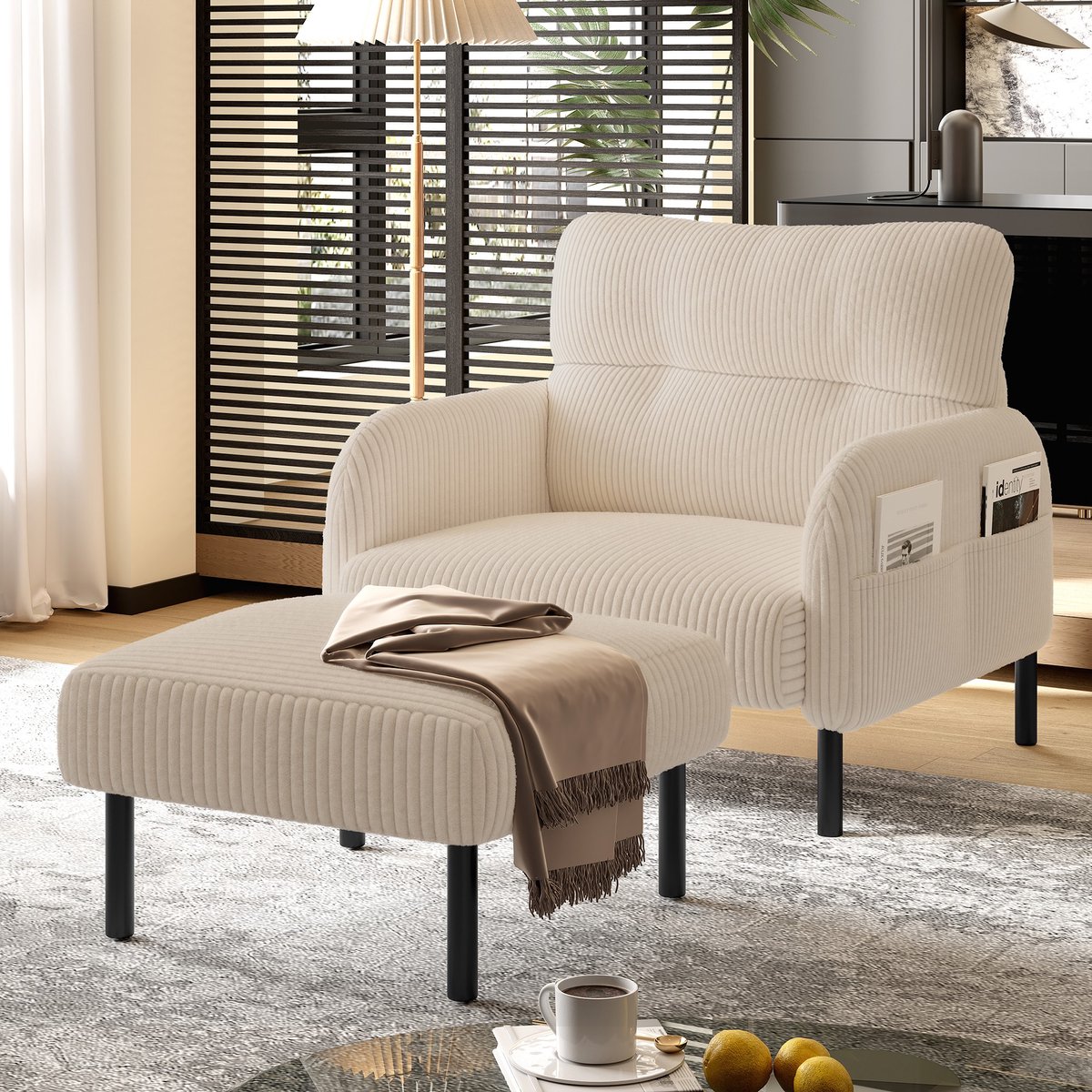 YYchan poef - beige - 56 x 51 x 39 cm