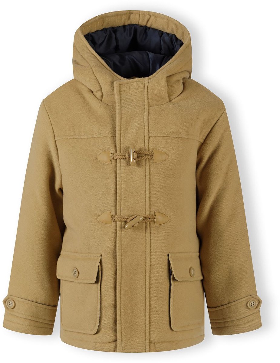 Minoti winterjas jongens beige met capuchon - viscose