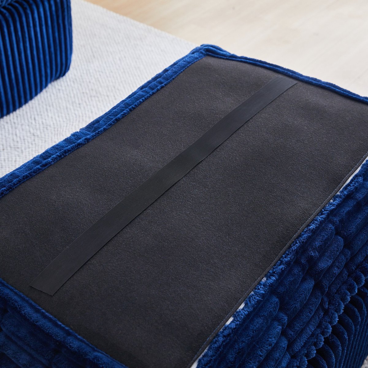 YYchan fauteuil met voetenbank - blauw - 115 x 89 x 77 cm