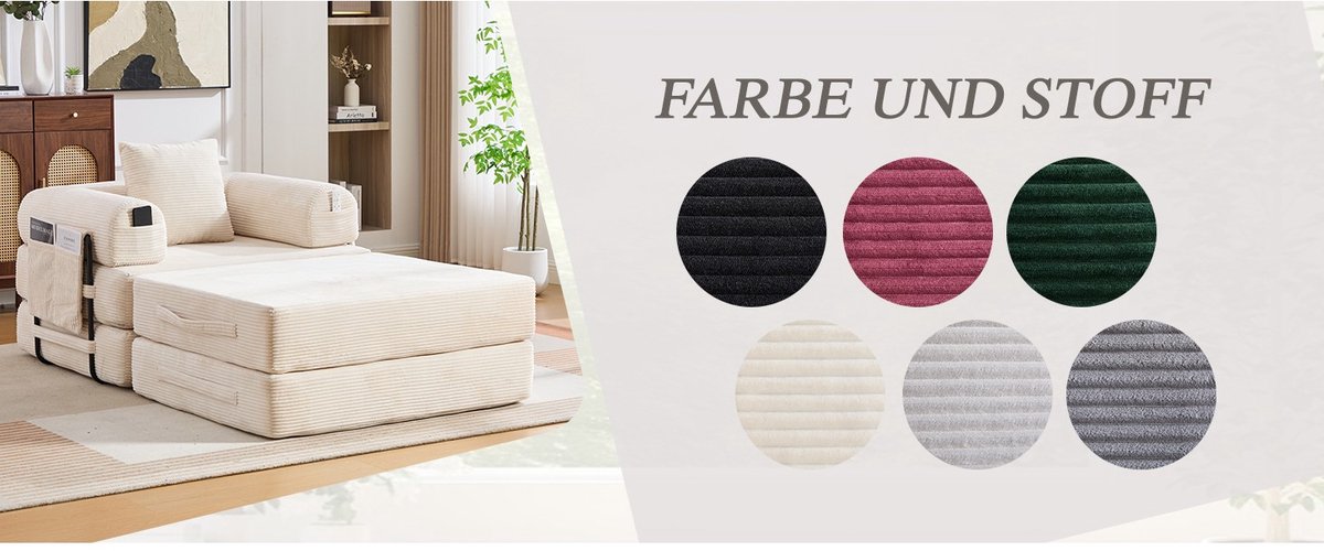 YYchan fauteuil met voetenbank - beige - 112 x 190 x 67 cm