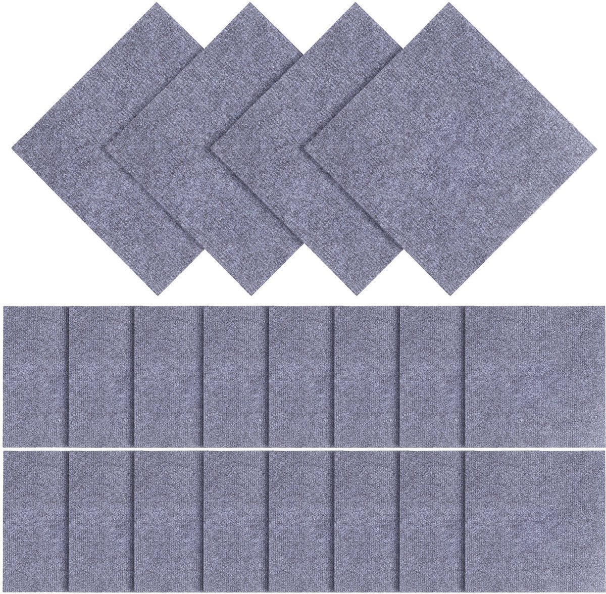 100 Stuks Zelfklevende Vloertegels 30x30 cm – Lichtgrijs Tapijttegel voor Hoge Belasting – Slipvast & Onderhoudsvriendelijk voor Slaapkamer, Hotel en Winkelcentrum
