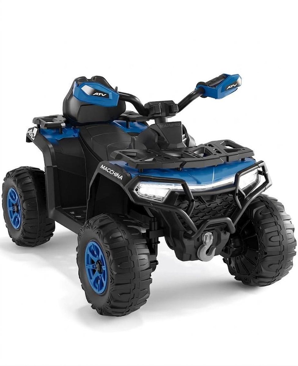 Elektrische Quad 12V – ATV voor Kinderen – met Afstandsbediening – 4 Wielige Terreinwagen – LED-verlichting – Koningsblauw
