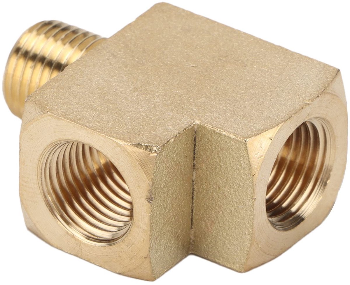 Dailygoods- T-stuk 1/8 Inch NPT - Messing - Driewegontwerp - Geschikt voor Lucht/Water/Olie - 1000 PSI - Duurzame Constructie - Pijpverbinder