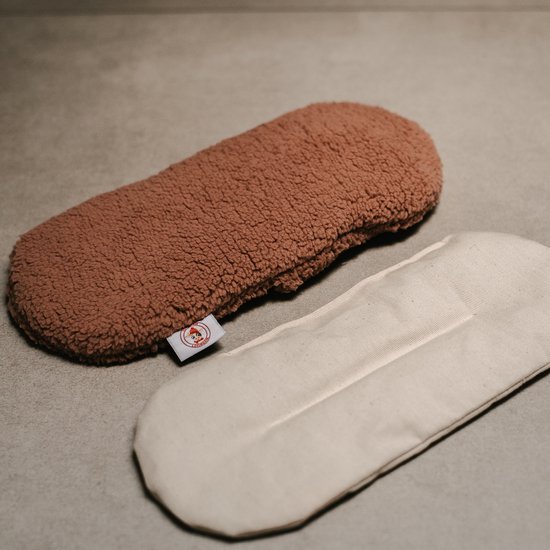 Loeiwarm Oos - Lijnzaadkussen Baby - Handgemaakt in Nederland - Pittenzak - Warmtekussen baby - Wasbare Hoes - Licht Bruin - Teddy Stof — afbeelding 4