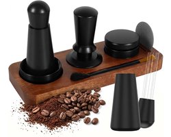 Essentiële espresso accessoires set met 53 mm tamper, doseerring, reinigingsborstel en tampingstation voor barista-espressomachine