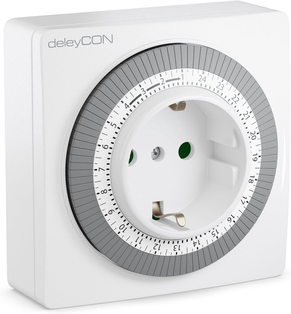 Thijox - Mechanische Timer Handmatig Instelbaar 3500W met 96 Circuits voor Binnengebruik, Draaiplateau in Wit - Perfect voor Tuin, Keuken, Feest en Ca