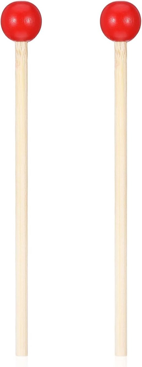2 Stuks Houten Stokken voor Xylofoon - Rubber Mallets en Ritmestokken voor Beginners en Volwassenen, Ideaal voor Percussie en Muziekles