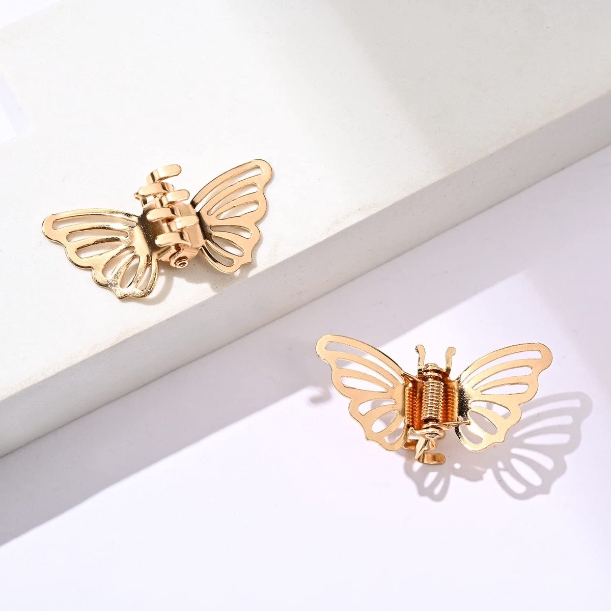 Dailygoods- Vlinderhaarspelden 10 Stuks - Mini-haarklemmen - Antislip Haarclip - Metalen Haarspelden - Duurzaam Materiaal - Verkrijgbaar in 10 Kleuren - Haarklem