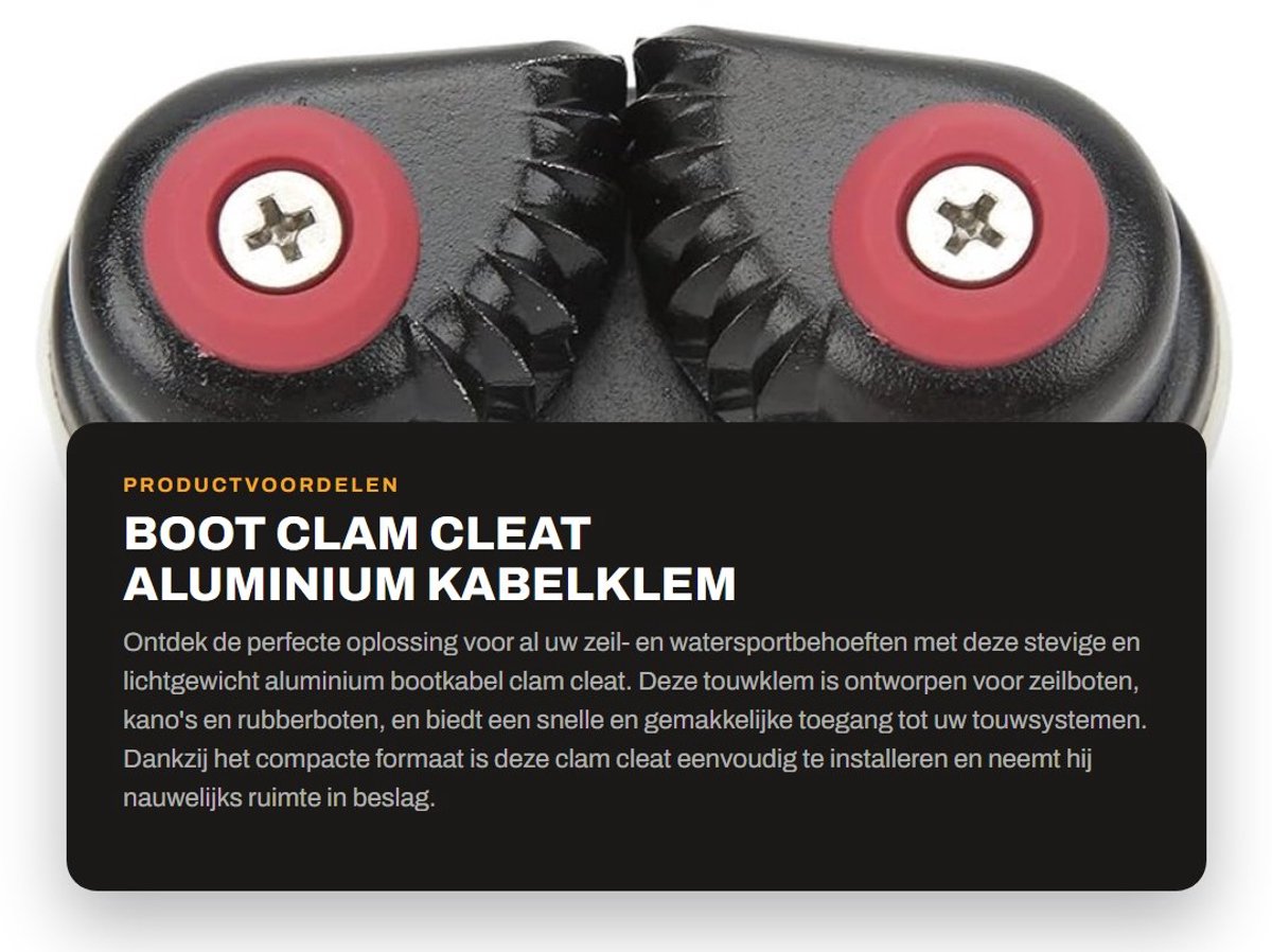 Dailygoods- Touwklem Draagbaar en Lichtgewicht - Aluminium - Slijtvaste Nokkentand - Snelle Toegang - Voor Zeilboot/Kano/Kajak - Eenvoudig te Installeren - Cam Cleat