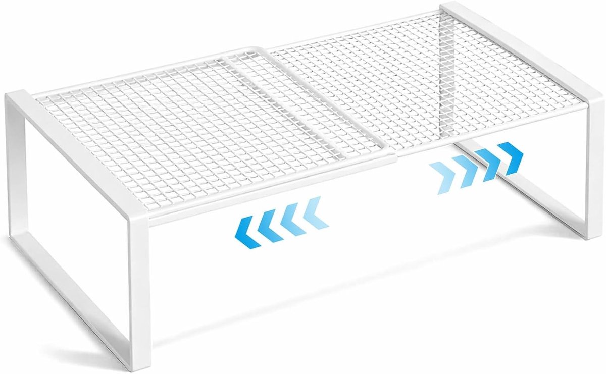 Verstelbare Planken voor Kasten en Keukens, Uitbreidbare Planken voor Badkamers, Ideaal voor Opbergruimte, 27 cm Breed, 22 cm Hoog, Verstelbare Lengte 27-38 cm