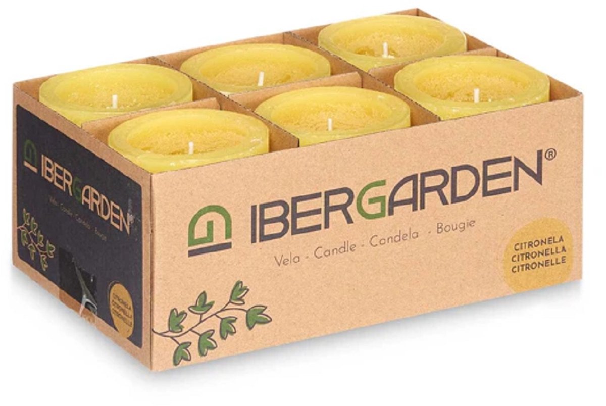 Ibergarden - citronella kaarsen - citronella - tuinkaarsen - taco kaars - geurkaars - doos 6 stuks