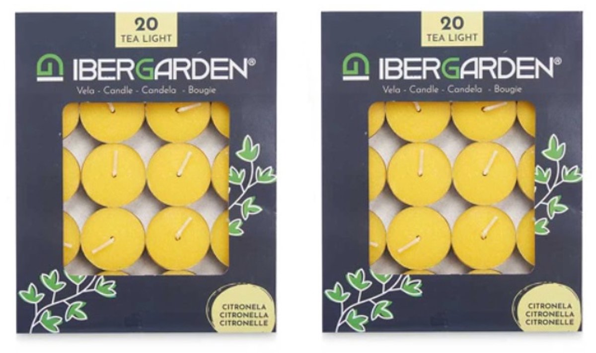 Ibergarden - citronella waxinelichtjes - citronella - theelichtjes - 2 x 20stuks