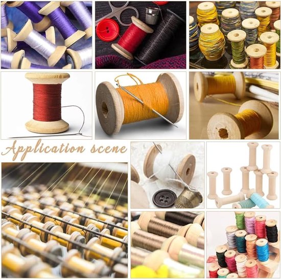 20 Stuks Houten Spoelen voor Creatief Gebruik, Ongemalede Draadspoelen van 1.6 tot 5 cm voor Borduren en Naaiwerk van Merkloos — afbeelding 5