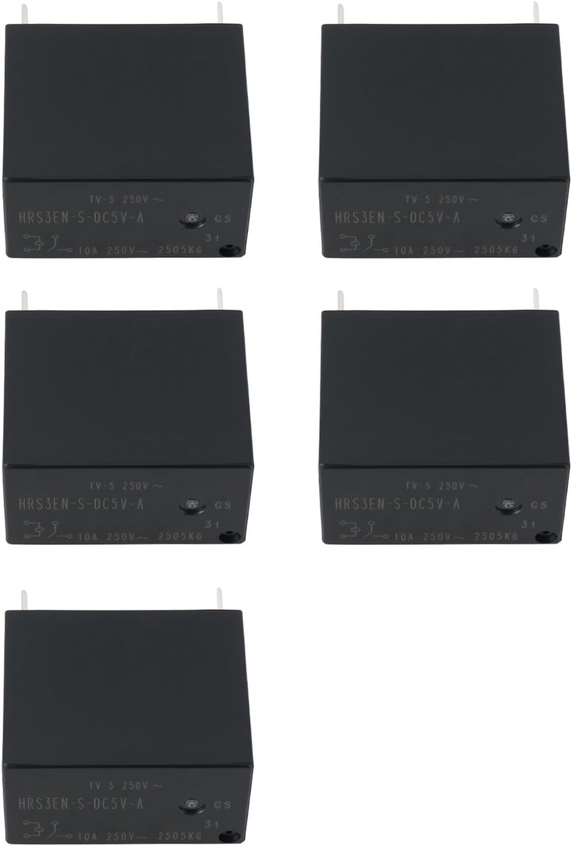 5X Miniatuur SPST-NO PCB Relay voor Elektronische Besturingspanelen en Circuits - Niet-Latch, 5V DC