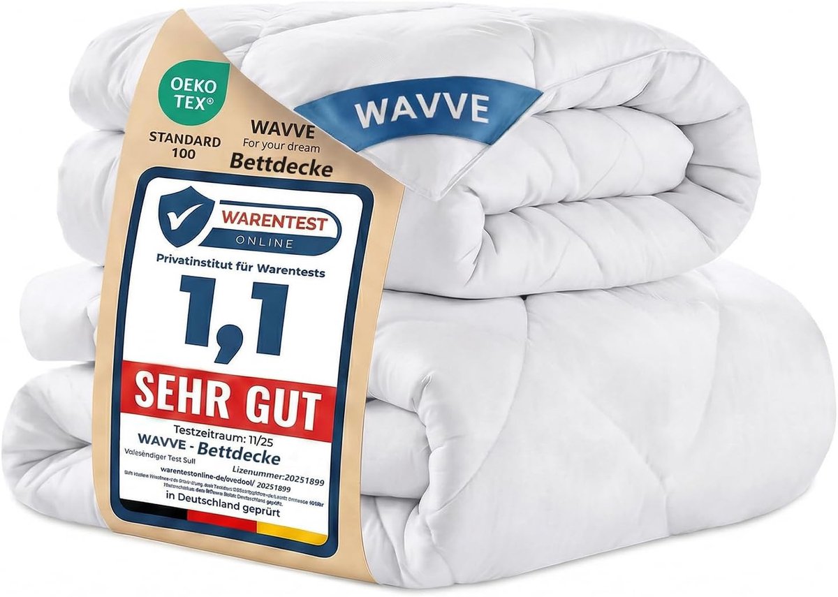 Thijox - WAVVE Dekbed 135x200 2-delige Set - Zomer 150 g/m² + 4 Seizoenen 300 g/m² = Winter 450 g/m² - Eenpersoons Microvezel Dekbed - Wit