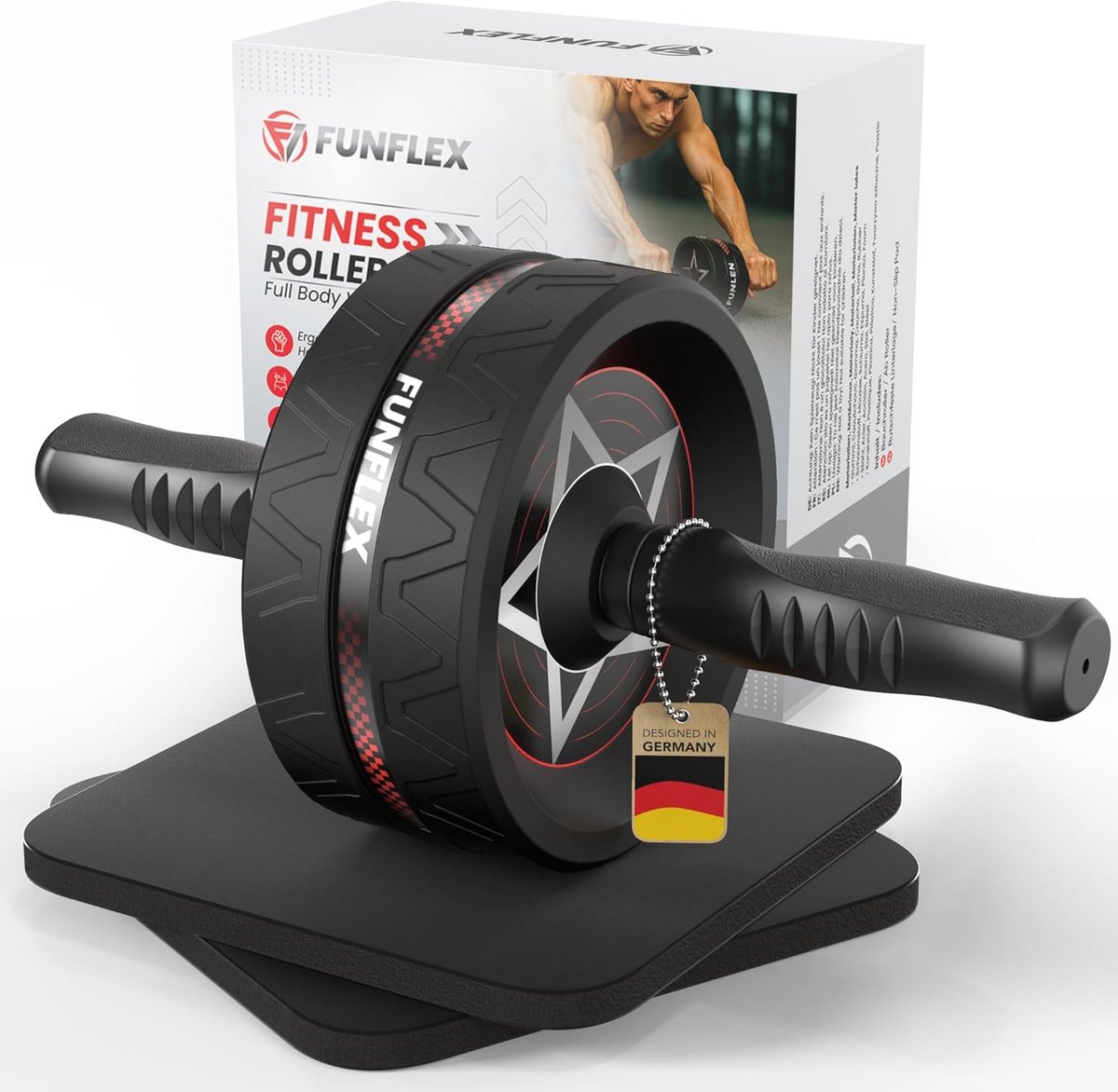 SnelShoppen - Abdominal Roller Set - Abdominale Spiertrainer voor Thuis - Fitness Apparatuur voor Mannen en Vrouwen - Effectieve Full Body Training -