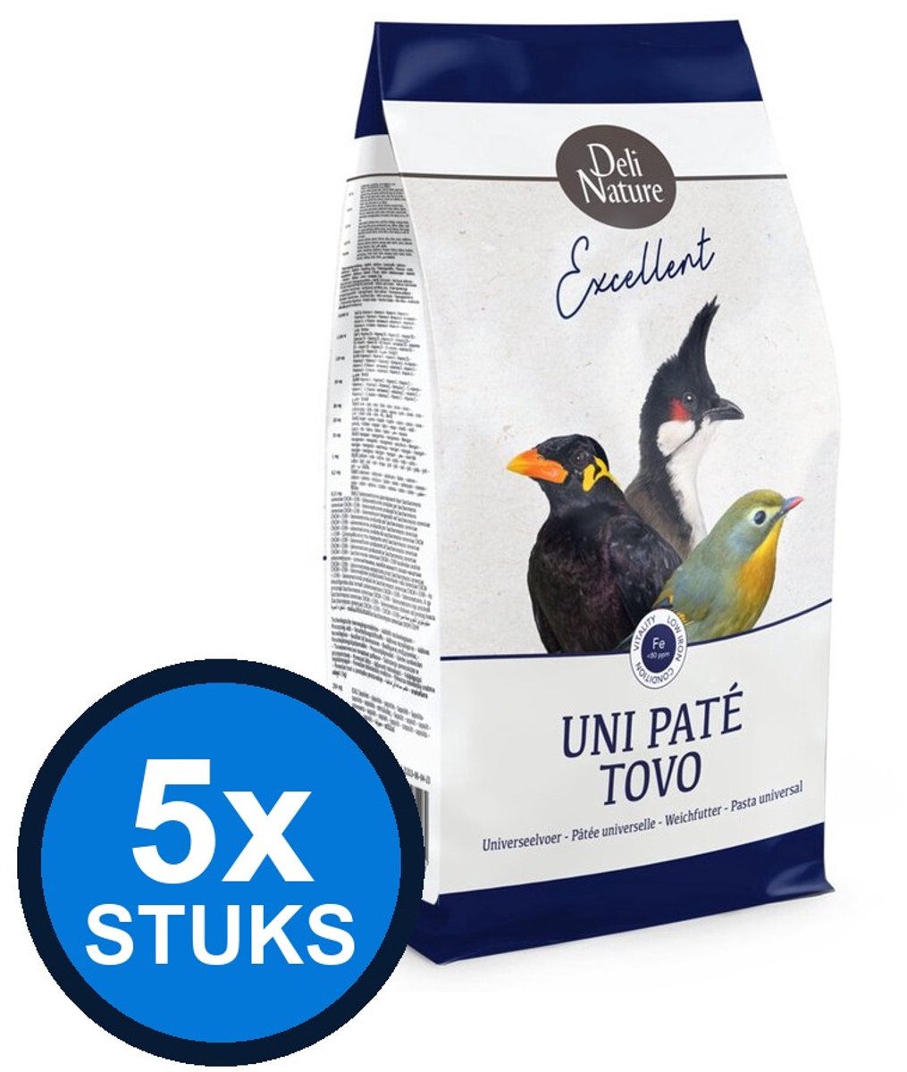 5x Deli Nature - uni paté tovo 1kg - Vogelvoer - 1 kg