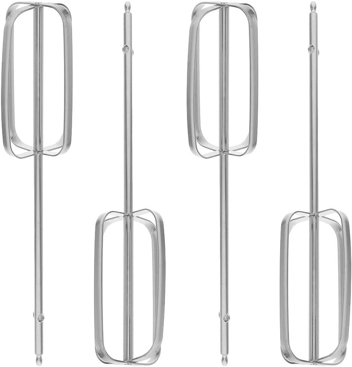 Thijox - 4-delige handmixer set - elektrische garde en deegmixer - universele keukenmixer met opzetstukken voor ei, deeg, bakken - zilverkleurig en mu