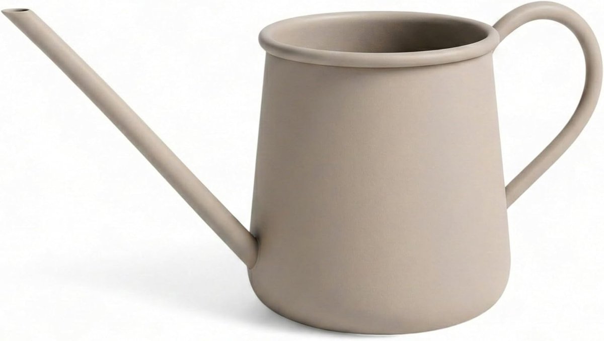 Thijox - Gieter 1 liter voor Kamerplanten, Bloemengieter met Extra Lange Schenktuit, Kleine Metalen Gieter in Zand, Ideaal voor Potplanten, Bloemen en