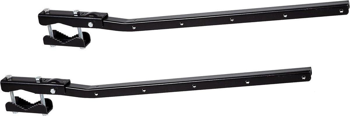 SnelShoppen - Verstelbare en inklapbare handrail droogrek in zwart - Robuust, galvaniseerd ijzer, max 5 cm breed, ideaal voor balkon, tuin, en camping