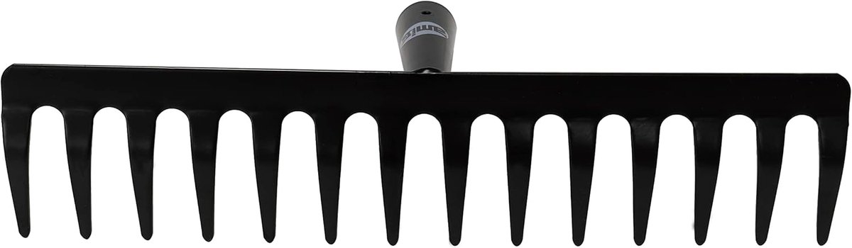Thijox - Tuinhark - Metalen Hark met 16 Stevige Tanden voor Grondbewerking - Tuin- en Boomgaardgereedschap - Zwart - 400 mm