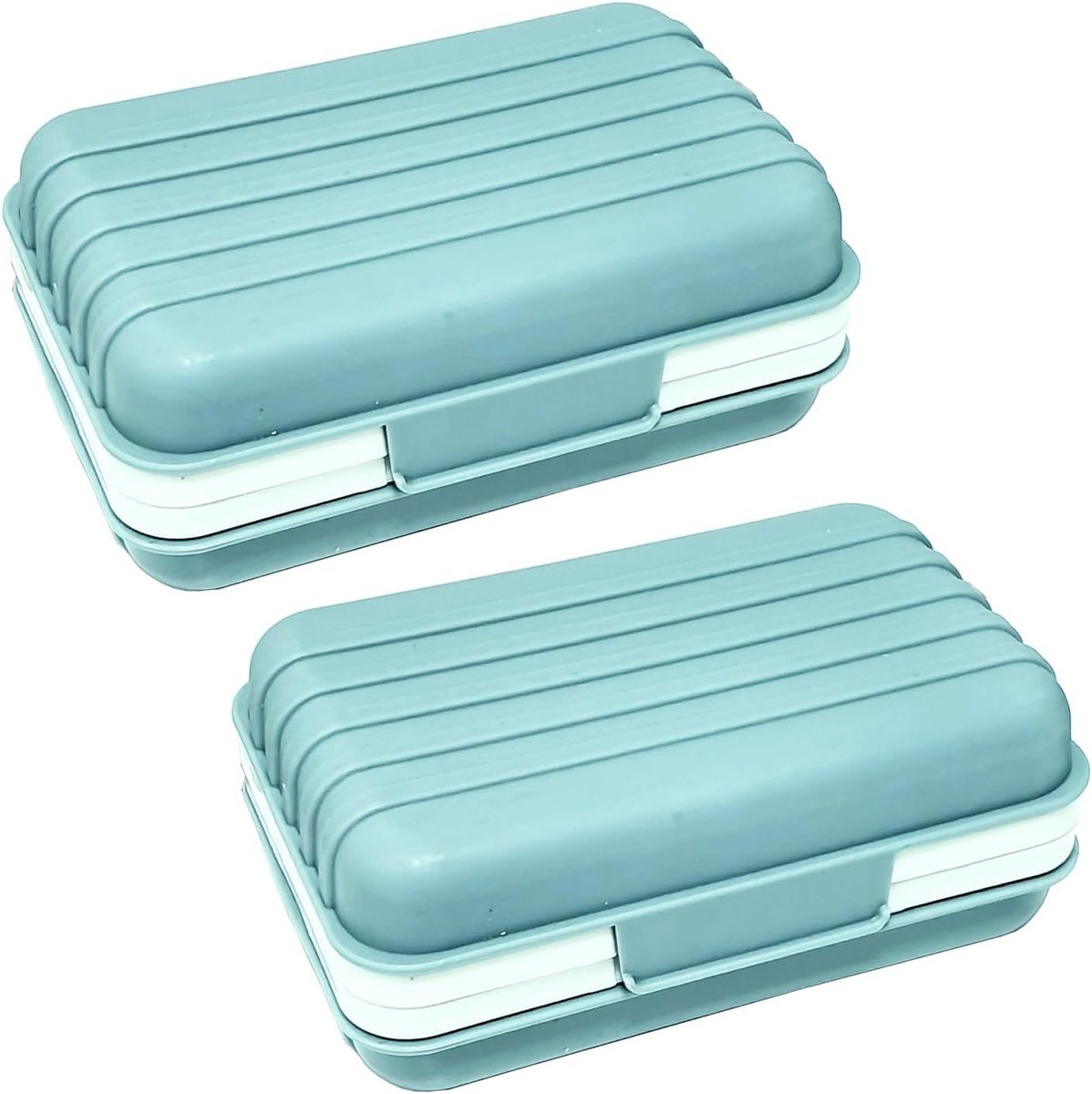 Thijox - Zeepdoosje 2 Stuks Waterdicht Zeepbakje Zeephouder met Deksel voor Reizen, Kamperen en Gym - Compact en Praktisch Zeepdrager