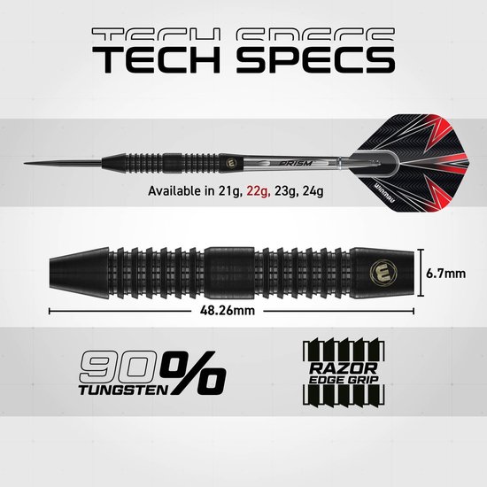 Winmau Tuscan Black 90% Dartshopper Exclusives - Dartpijlen van Winmau — afbeelding 5