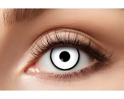 White Manson Kleurlenzen – Weeklenzen Zonder Sterkte – Zombie lenzen - Witte lenzen met zwarte rand - Voor Horror Cosplay, Halloween & Enge Blikken