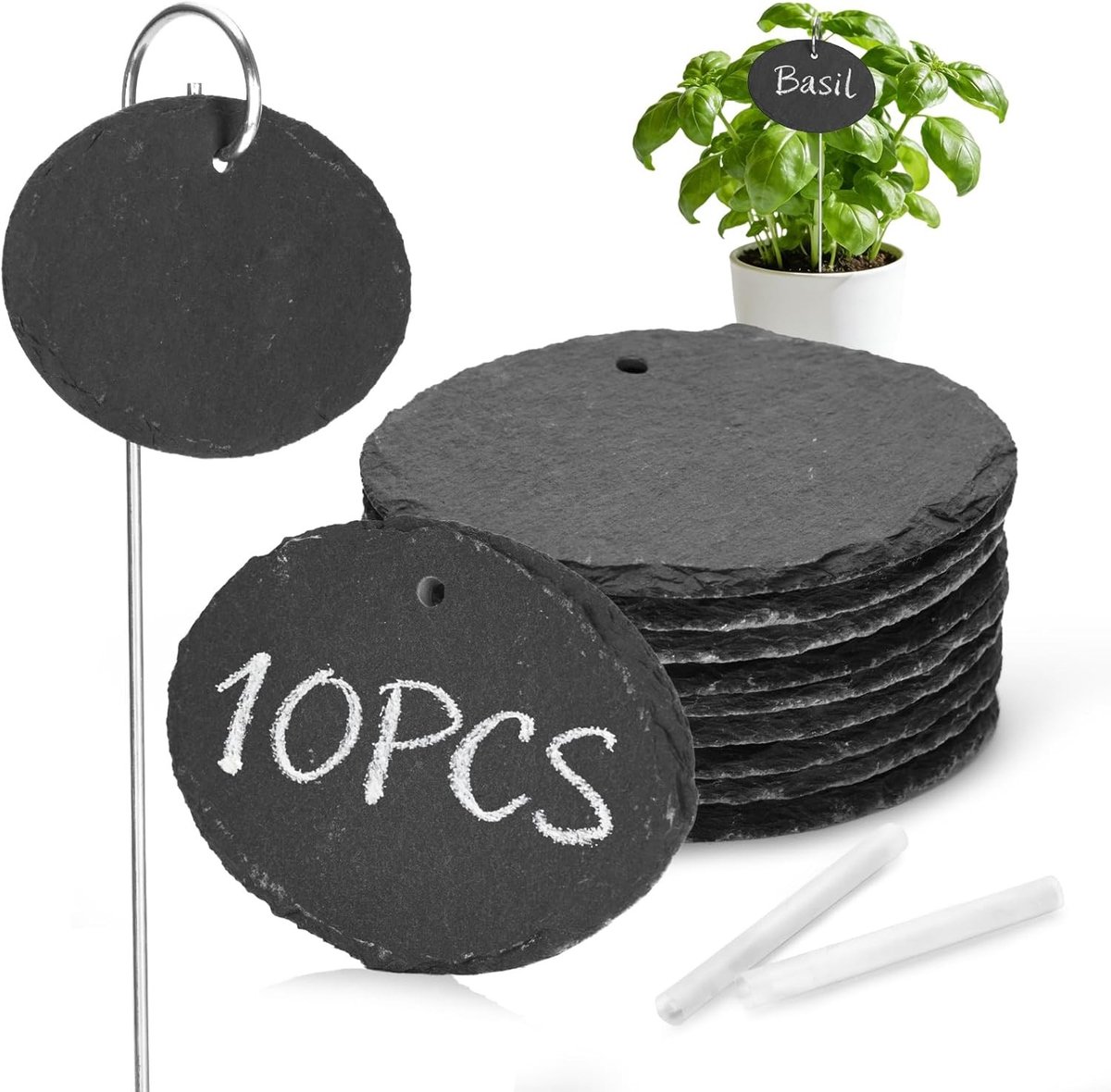 10 Ovale Leistenen Labels met Metalen Staafjes voor Organisatie en Labeling