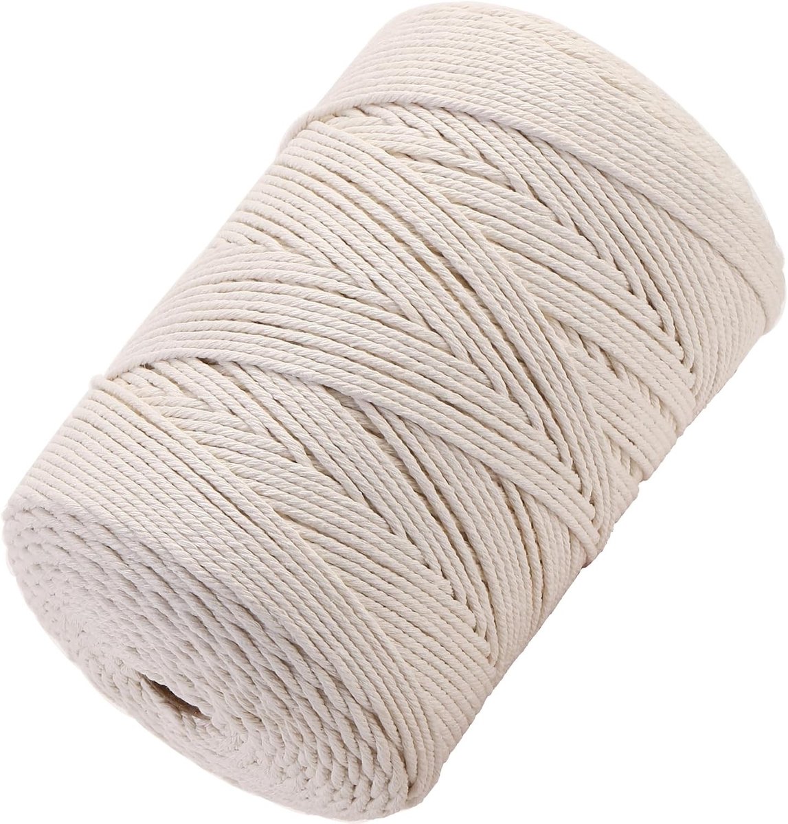 Premium Katoen Macrame Touw van 3 mm x 500 m, Zacht en Duurzaam, Perfect voor Macrame Projecten en Creatieve Handwerken