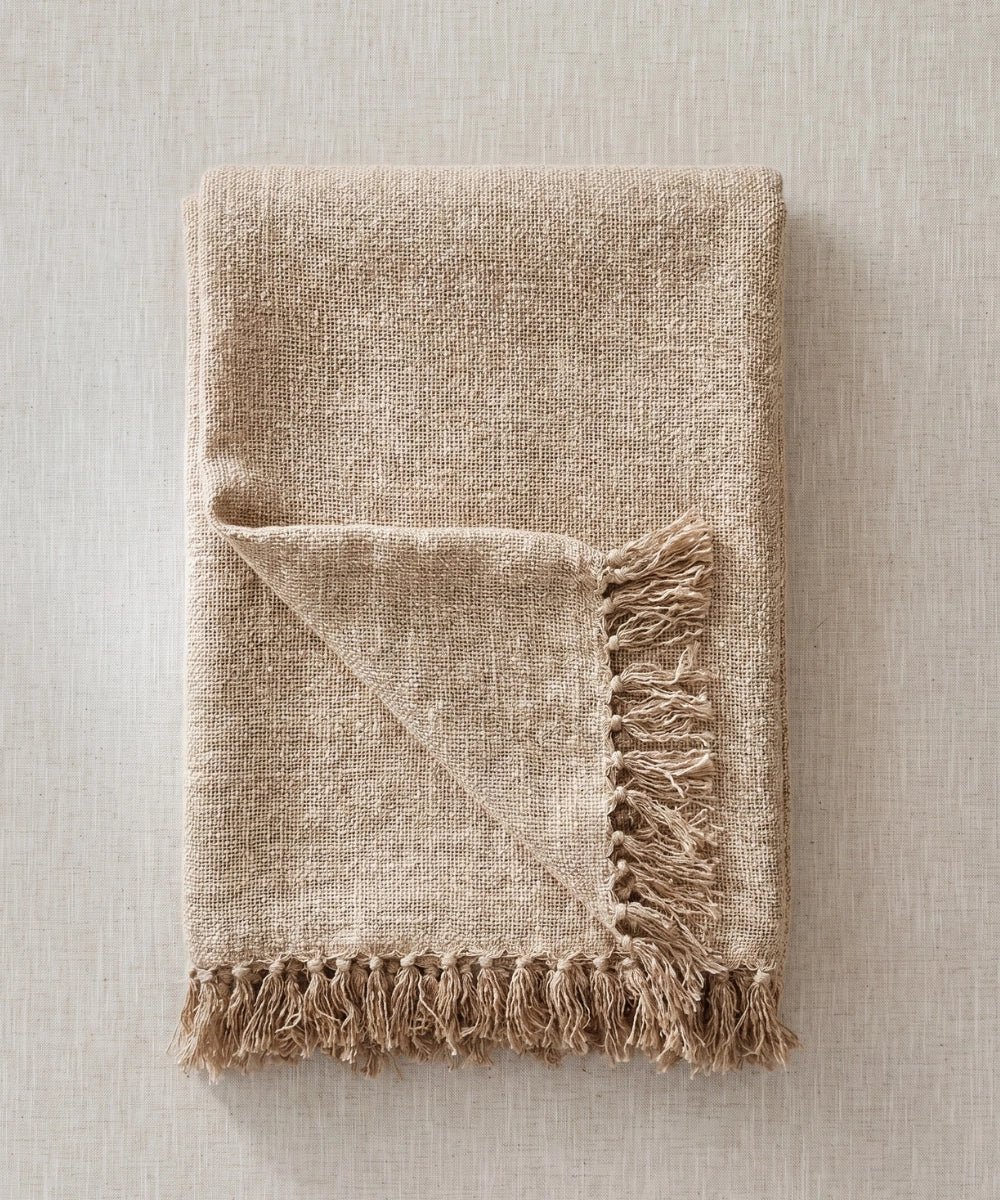 Waro - Fouta Syracuse - 100 % katoen - beige - 170 cm op 130 cm