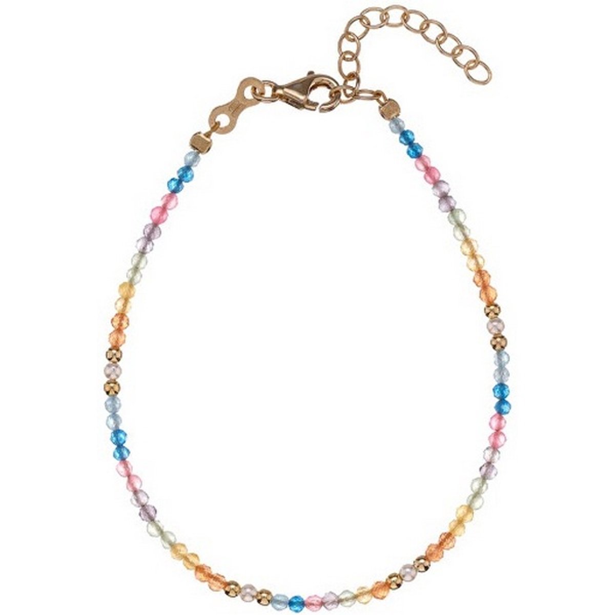 ALISIA AL4934-ORO GOLD-PLATED ARMBAND MET GEKLEURDE KRALEN 1 STUK