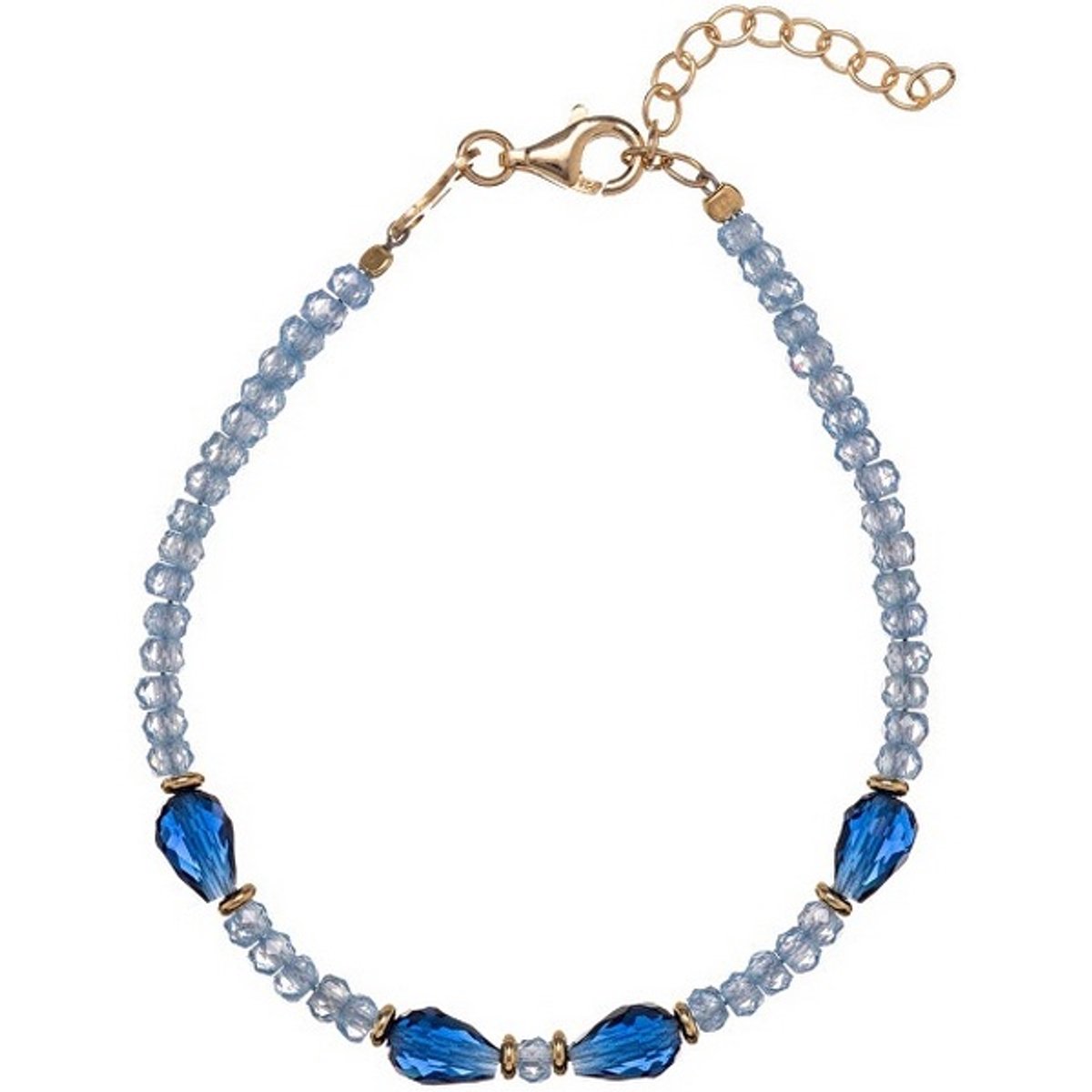 ALISIA AL5222.01.000 GOLD-PLATED ARMBAND MET BLAUWE KRISTALLEN EN ZIRKONIA'S 1 STUK