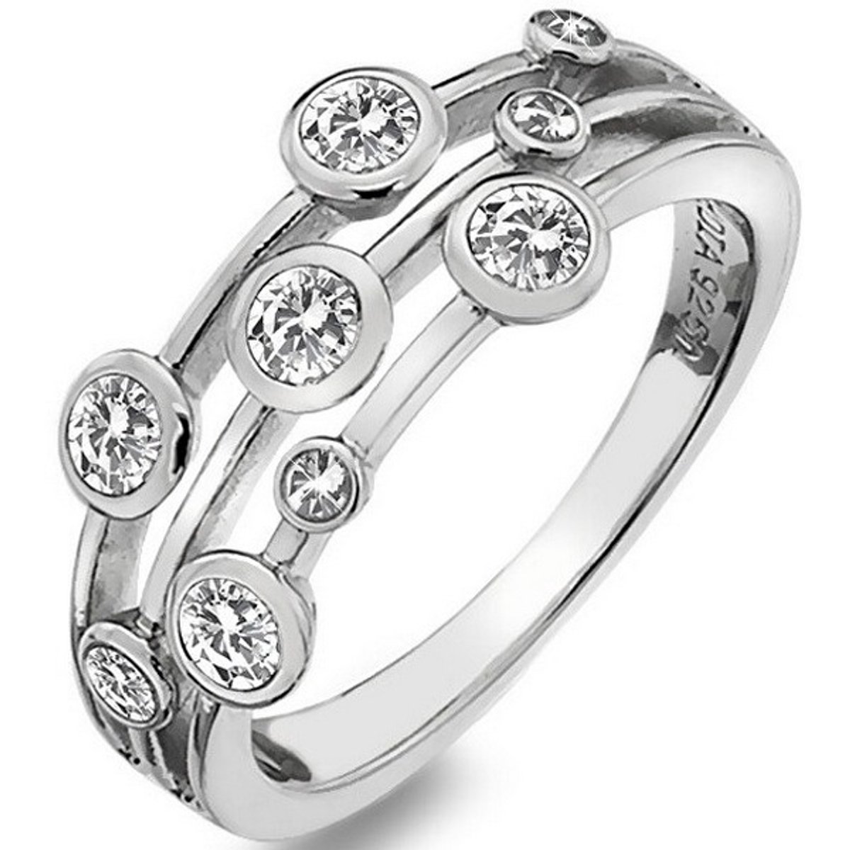 HOT DIAMONDS TENDER DR207 - 54 MM - ZILVEREN RING MET DIAMANT EN WITTE TOPAAS 1 STUK