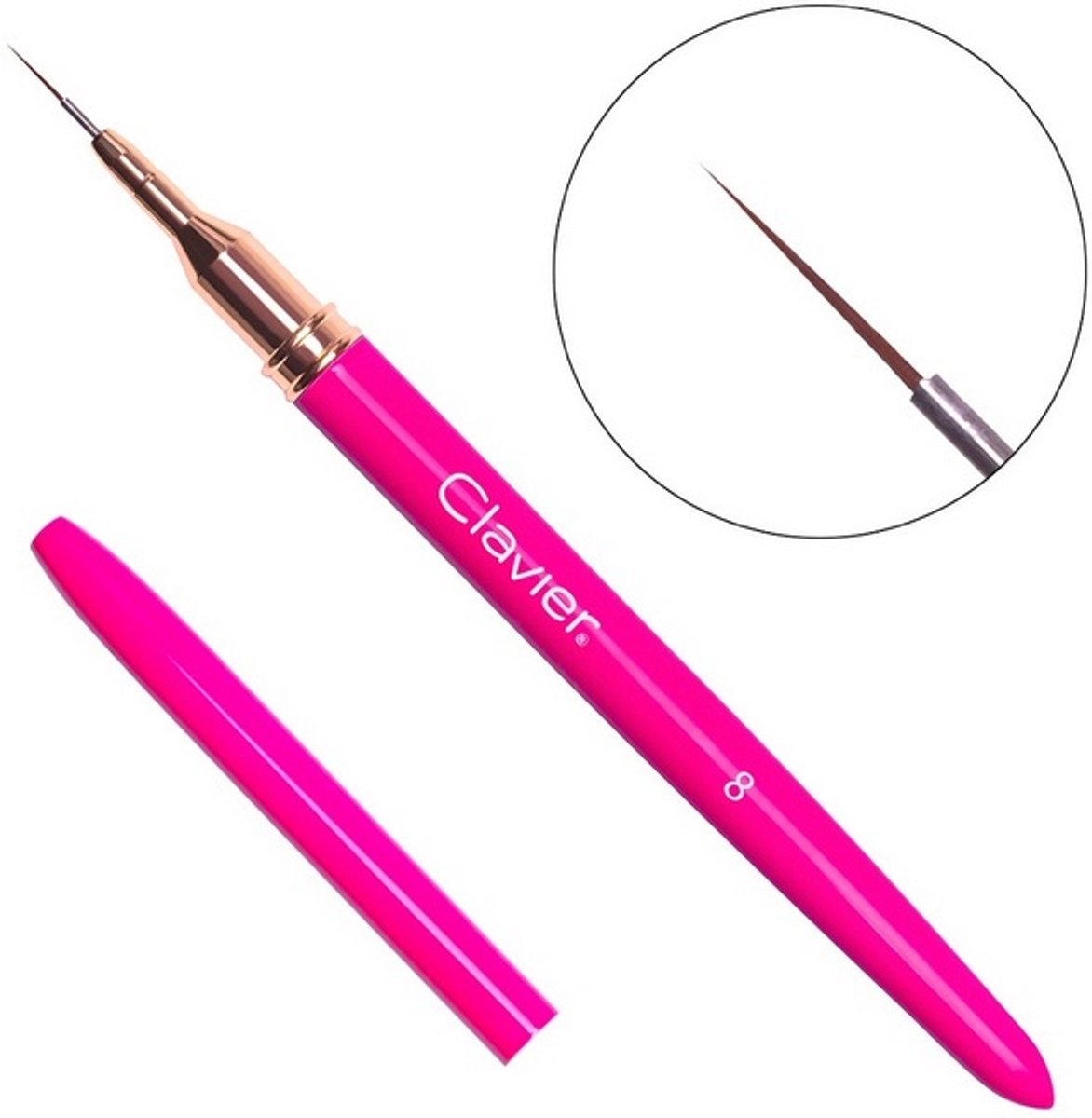 CLAVIER 2 MAGENTA 8 MM NAIL ART PENSEEL 1 STUK