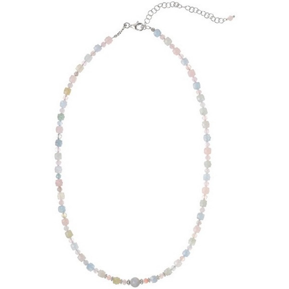 ALISIA AL3768 ZILVEREN MORGANIET KRALEN KETTING 1 STUK