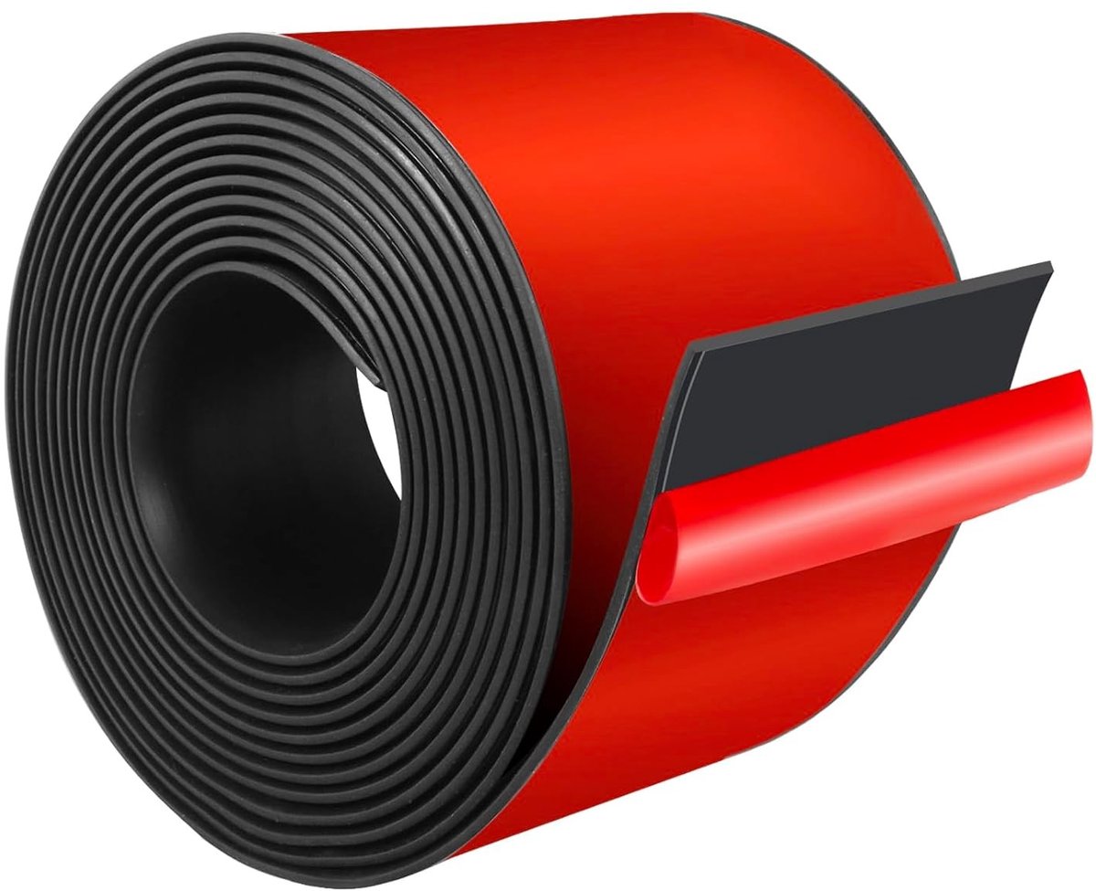 Rubberstrip voor afdichting en bescherming, 80mm x 2mm x 3m, voor DIY, vloerbescherming en anti-vibratie toepassingen