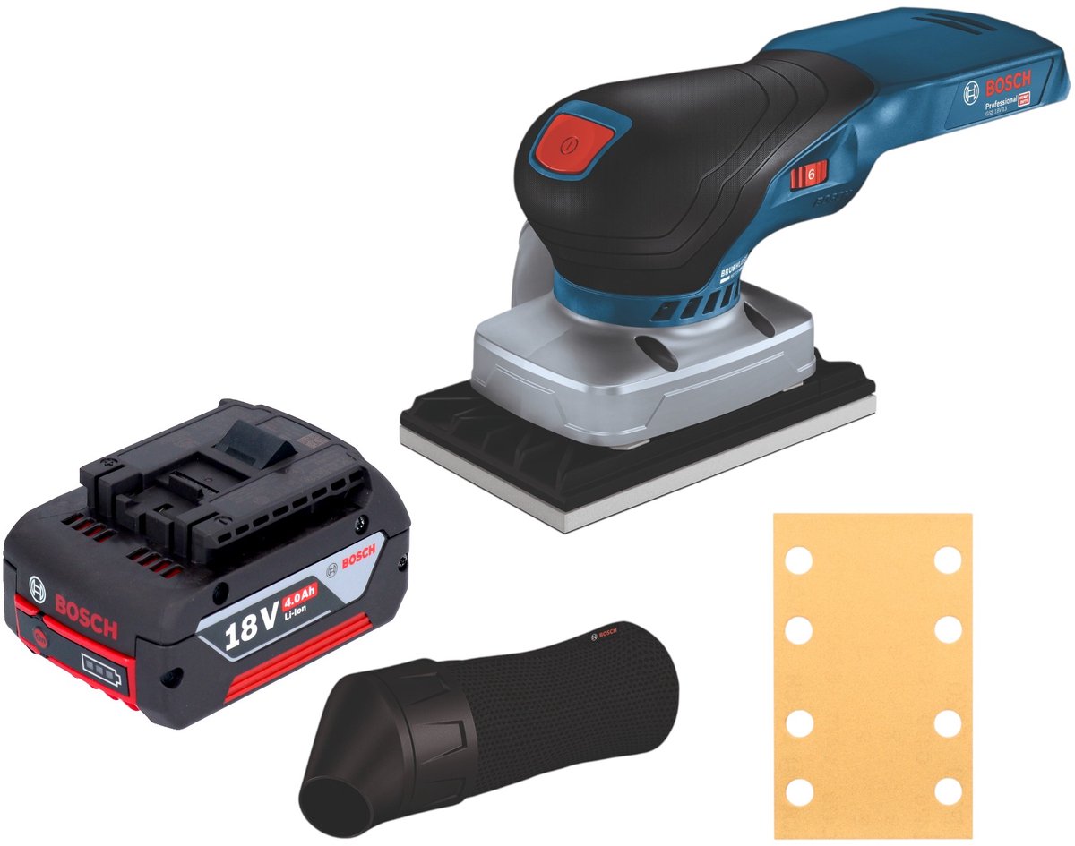 Bosch GSS 18V-13 Professional accu-excentrische schuurmachine 18 V 100 x 110 mm + 1x accu 4,0 Ah - zonder oplader