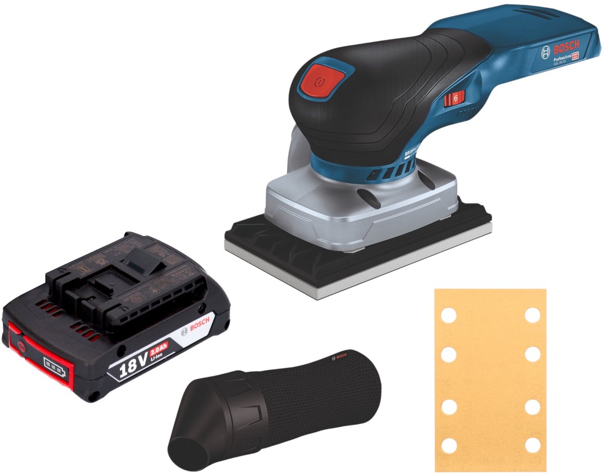 Bosch GSS 18V-13 Professional accu-excentrische schuurmachine 18 V 100 x 110 mm + 1x accu 2,0 Ah - zonder oplader