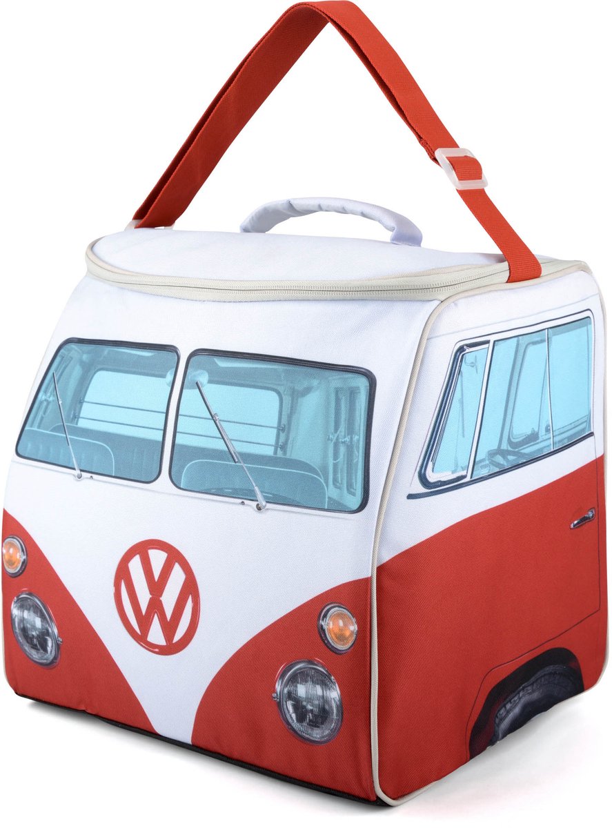 BRISA VW Collection - Iconische VW T1 Bulli-koeltas voor kamperen en picknicken (inhoud 25 l) rood