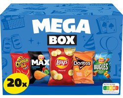 Lay's Chips Mega Box Mix - Paprika, Naturel & Nacho Cheese - Doos 534 gram bevat 20 uitdeelzakjes