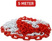 Mexxo afzetketting 5 meter - Rood / wit - Kunststof - Binnen & buiten - Schakels 6 mm